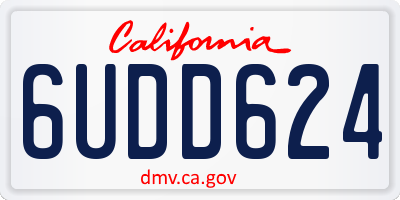 CA license plate 6UDD624