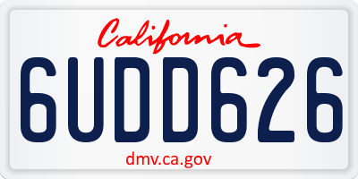 CA license plate 6UDD626