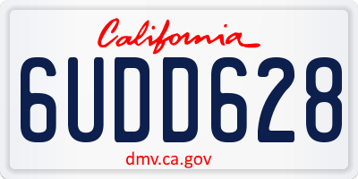 CA license plate 6UDD628