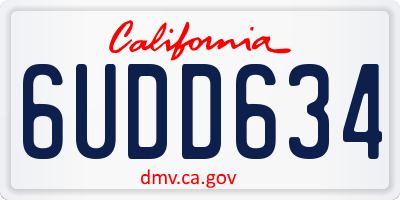 CA license plate 6UDD634