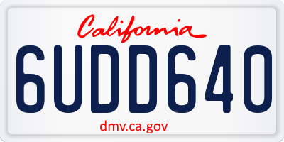 CA license plate 6UDD640