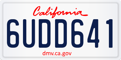 CA license plate 6UDD641