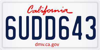 CA license plate 6UDD643