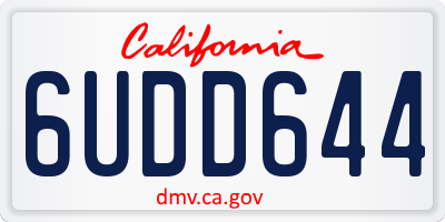 CA license plate 6UDD644
