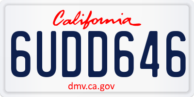 CA license plate 6UDD646