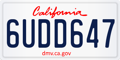 CA license plate 6UDD647