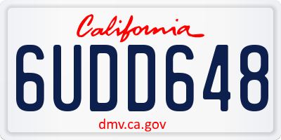 CA license plate 6UDD648