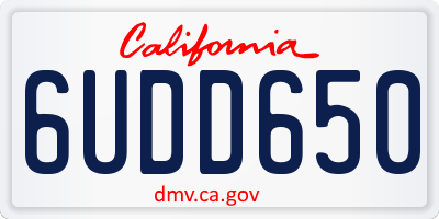 CA license plate 6UDD650