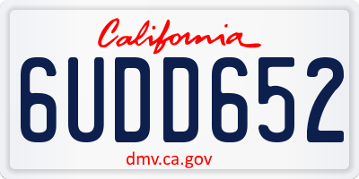 CA license plate 6UDD652