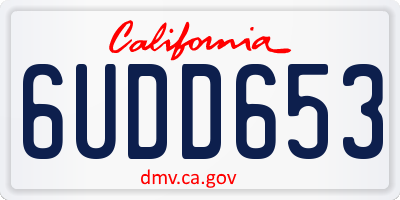 CA license plate 6UDD653