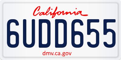 CA license plate 6UDD655