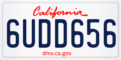 CA license plate 6UDD656