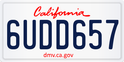 CA license plate 6UDD657