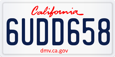 CA license plate 6UDD658