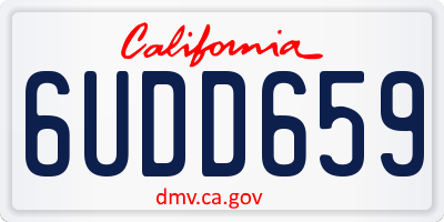 CA license plate 6UDD659