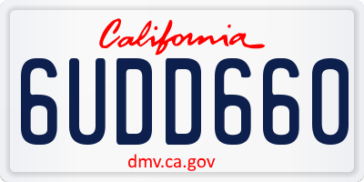 CA license plate 6UDD660