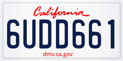 CA license plate 6UDD661