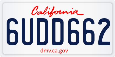 CA license plate 6UDD662