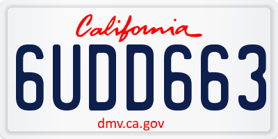 CA license plate 6UDD663