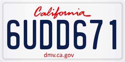 CA license plate 6UDD671