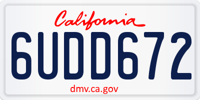 CA license plate 6UDD672