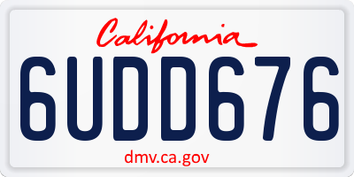 CA license plate 6UDD676