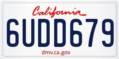CA license plate 6UDD679