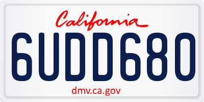 CA license plate 6UDD680