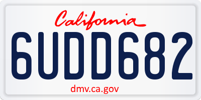 CA license plate 6UDD682