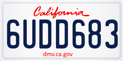 CA license plate 6UDD683