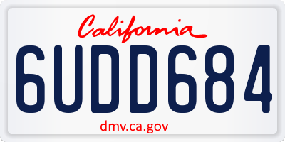 CA license plate 6UDD684