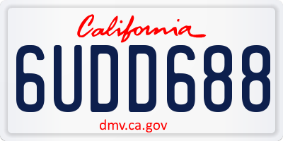 CA license plate 6UDD688