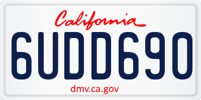 CA license plate 6UDD690
