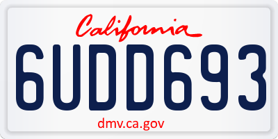 CA license plate 6UDD693