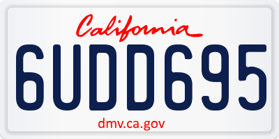 CA license plate 6UDD695