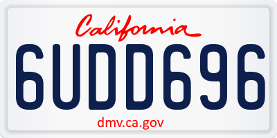 CA license plate 6UDD696