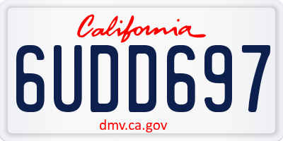 CA license plate 6UDD697
