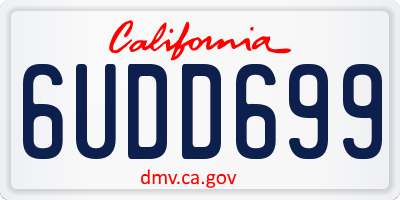 CA license plate 6UDD699