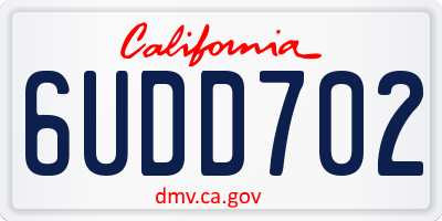 CA license plate 6UDD702