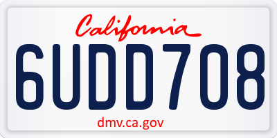 CA license plate 6UDD708