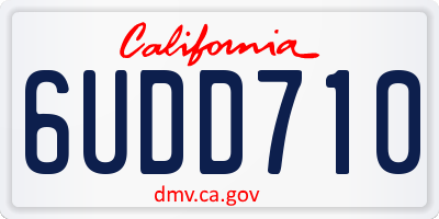 CA license plate 6UDD710