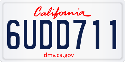 CA license plate 6UDD711
