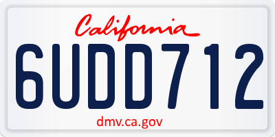 CA license plate 6UDD712