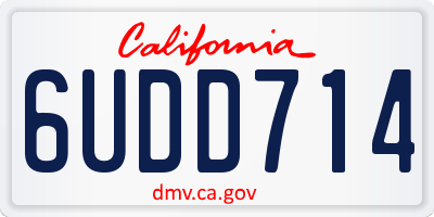CA license plate 6UDD714