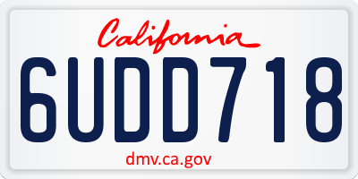 CA license plate 6UDD718