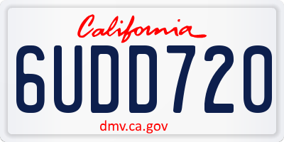 CA license plate 6UDD720