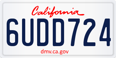 CA license plate 6UDD724