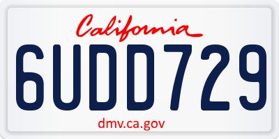CA license plate 6UDD729
