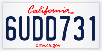 CA license plate 6UDD731