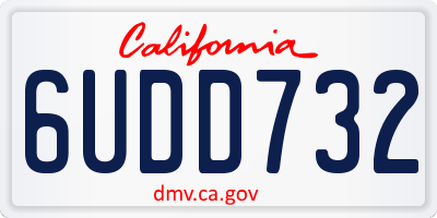 CA license plate 6UDD732